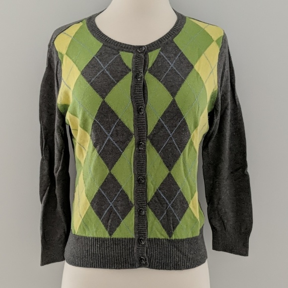 New York & Company Argyle Cardigan - Picture 1 of 5